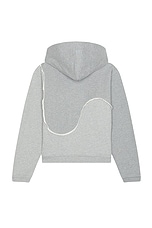 ERL Men Grey Swirl Zipped Hoodie Knit in Grey, view 2, click to view large image.
