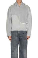 ERL Men Grey Swirl Zipped Hoodie Knit in Grey, view 3, click to view large image.