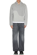 ERL Men Grey Swirl Zipped Hoodie Knit in Grey, view 4, click to view large image.