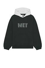 ERL Men Wet Black Hoodie Knit in Black, view 1, click to view large image.