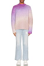 ERL Gradient Crew Neck Sweater in Purple, view 4, click to view large image.