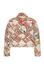 ERL Unisex Printed Padded Jacket in FOOTBALL PRINT, view 2, click to view large image.