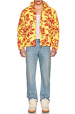 ERL Unisex Printed Quilted Puffer Woven in ERL TROPICAL FLOWERS, view 4, click to view large image.