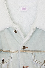 ERL Unisex Denim Jacket Woven in LIGHT BLUE, view 3, click to view large image.