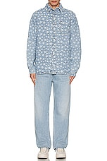 ERL Unisex Denim Jacquard Overshirt Woven in LIGHT BLUE, view 5, click to view large image.