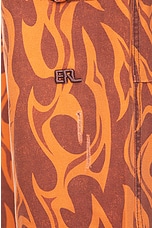 ERL Unisex Printed Cargo Pants Woven in Orange Flame, view 4, click to view large image.