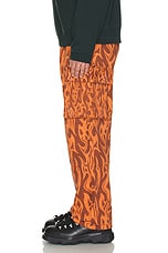 ERL Unisex Printed Cargo Pants Woven in Orange Flame, view 6, click to view large image.