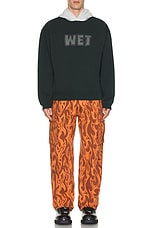 ERL Unisex Printed Cargo Pants Woven in Orange Flame, view 7, click to view large image.