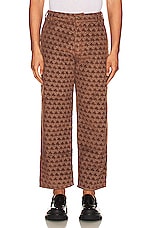 ERL Embossed Pants in Brown, view 4, click to view large image.