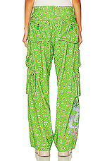 ERL Unisex Corduroy Printed Cargo Pants Woven in GREEN, view 4, click to view large image.