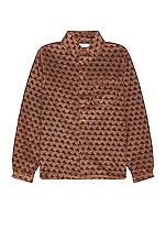 ERL Corduroy Embossed Shirt in Brown, view 1, click to view large image.