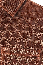 ERL Corduroy Embossed Shirt in Brown, view 3, click to view large image.