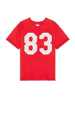 ERL Unisex Football Shirt Knit in RED, view 1, click to view large image.