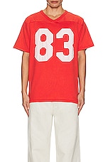 ERL Unisex Football Shirt Knit in RED, view 3, click to view large image.