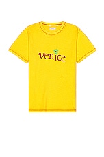 ERL Unisex Venice Tshirt Knit in YELLOW, view 1, click to view large image.