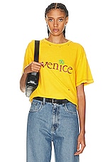 ERL Unisex Venice Tshirt Knit in YELLOW, view 1, click to view large image.