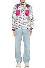 ERL Unisex Cowboy Combo Shirt Woven in WHITE MULTI, view 5, click to view large image.