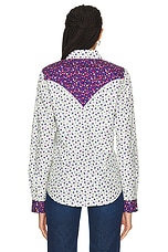 ERL Unisex Cowboy Combo Shirt Woven in WHITE MULTI, view 3, click to view large image.