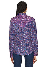 ERL Unisex Cowboy Combo Shirt Woven in BLUE MULTI, view 3, click to view large image.