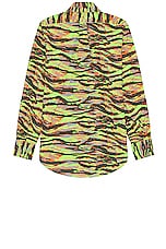 ERL Unisex Printed Shirt Woven in ERL GREEN RAVE CAMO, view 2, click to view large image.