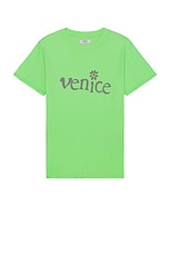 ERL Unisex Venice Tshirt Knit in GREEN, view 1, click to view large image.