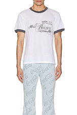 ERL Unisex Make Believe T-Shirt Knit in White, view 3, click to view large image.