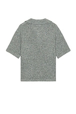 ERL Unisex Polo Shirt With Logo Embroidery in Grey Melange, view 2, click to view large image.