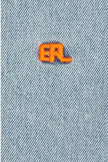ERL Unisex Levis Overshirt Woven in Blue, view 3, click to view large image.