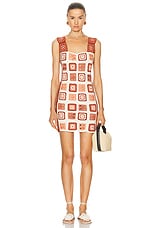 ESCVDO Santeria Dress in Ivory & Brown, view 1, click to view large image.