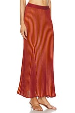 ESCVDO Marina Maxi Skirt in Burgundy & Orange, view 2, click to view large image.