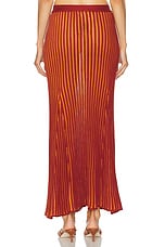 ESCVDO Marina Maxi Skirt in Burgundy & Orange, view 4, click to view large image.