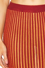 ESCVDO Marina Maxi Skirt in Burgundy & Orange, view 6, click to view large image.