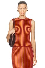 ESCVDO Marina Halter Top in Burgundy & Orange, view 1, click to view large image.