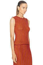 ESCVDO Marina Halter Top in Burgundy & Orange, view 2, click to view large image.