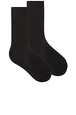 Eterne Classic Rib Socks in Black, view 1, click to view large image.