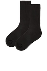 Eterne Classic Rib Socks in Black, view 2, click to view large image.