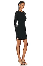 Eterne Long Sleeve Crewneck Mini Dress in Black, view 2, click to view large image.