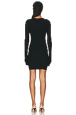 Eterne Long Sleeve Crewneck Mini Dress in Black, view 3, click to view large image.