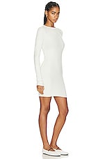 Eterne Long Sleeve Crewneck Mini Dress in Cream, view 2, click to view large image.