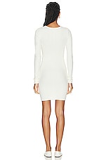 Eterne Long Sleeve Crewneck Mini Dress in Cream, view 3, click to view large image.