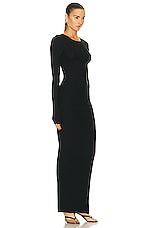 Eterne Long Sleeve Crewneck Maxi Dress in Black, view 2, click to view large image.