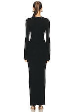Eterne Long Sleeve Crewneck Maxi Dress in Black, view 3, click to view large image.