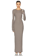 Eterne Long Sleeve Crewneck Maxi Dress in Clay, view 1, click to view large image.