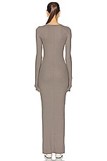 Eterne Long Sleeve Crewneck Maxi Dress in Clay, view 3, click to view large image.