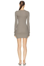 Eterne Long Sleeve Crewneck Mini Dress in Clay, view 3, click to view large image.