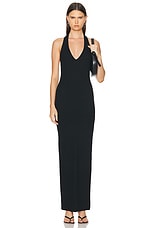 Eterne Halter Maxi Dress in Black, view 1, click to view large image.