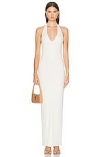 Eterne Halter Maxi Dress in Cream, view 1, click to view large image.