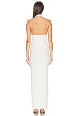 Eterne Halter Maxi Dress in Cream, view 3, click to view large image.