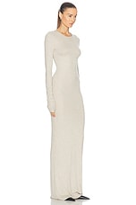 Eterne Long Sleeve Crewneck Maxi Dress in Heather Oatmeal, view 2, click to view large image.