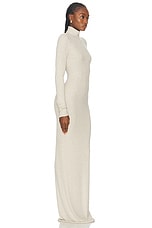 Eterne Long Sleeve Turtleneck Maxi Dress in Heather Oatmeal, view 2, click to view large image.